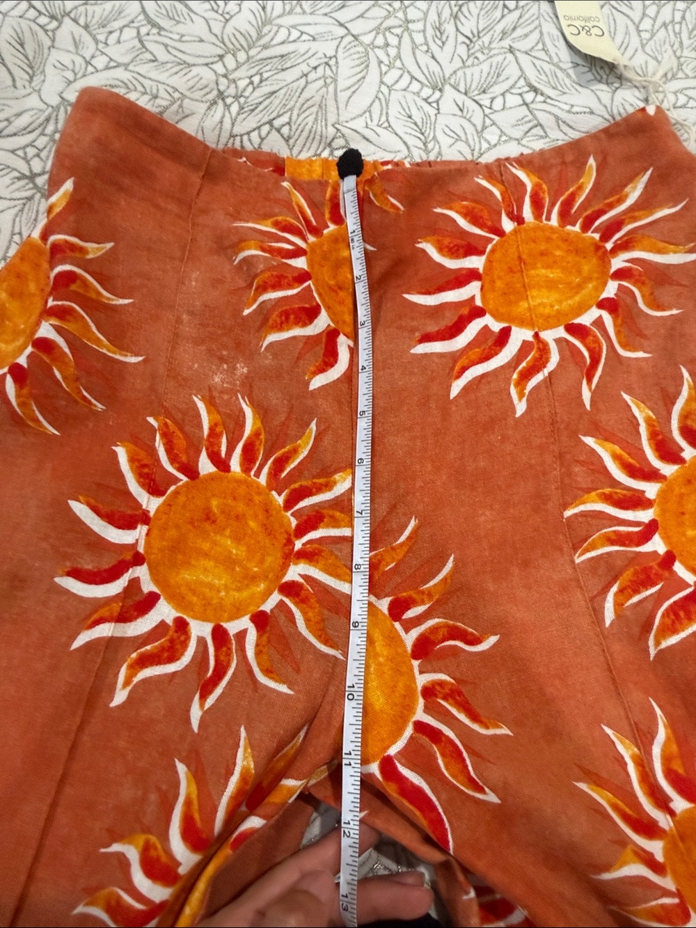C&C California Rust Wide-Leg Sun Linen Print Pants - Picture 3 of 8